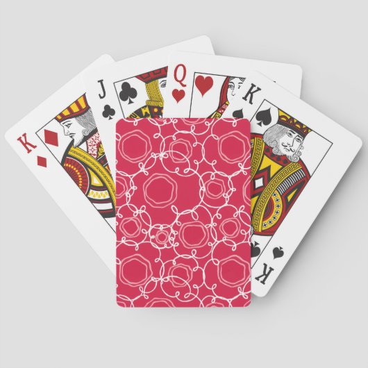 Abstracte bloemmatrix (Rood) Fijne Kunst Pokerkaarten (Achterkant)