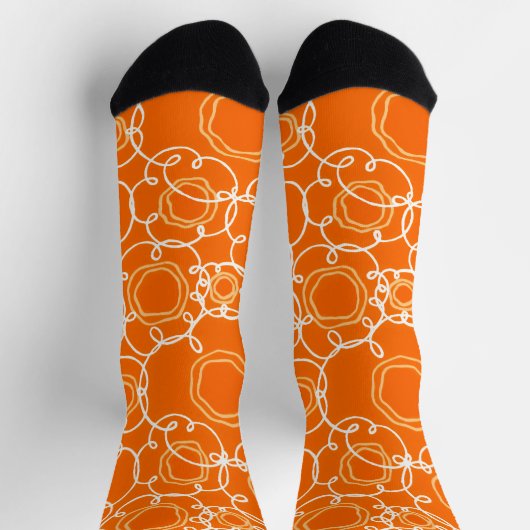 Abstracte bloemmatrix (Sinaasappel) Fine Art Sokken (Top)