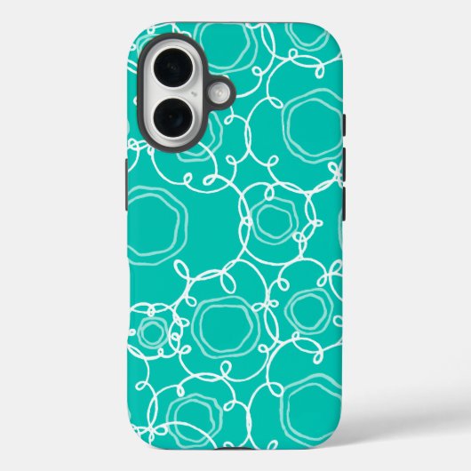 Abstracte bloemmatrix (Turkoois) Fijne Kunst Case-Mate iPhone Case (Achterkant)