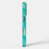 Abstracte bloemmatrix (Turkoois) Fijne Kunst Case-Mate iPhone Case (Achterkant / Rechts)
