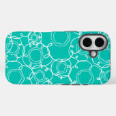 Abstracte bloemmatrix (Turkoois) Fijne Kunst Case-Mate iPhone Case (Achterkant (horizontaal))