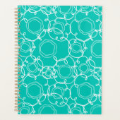 Abstracte bloemmatrix (Turkoois) Fijne Kunst Planner (Voorkant)