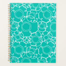 Abstracte bloemmatrix (Turkoois) Fijne Kunst Planner