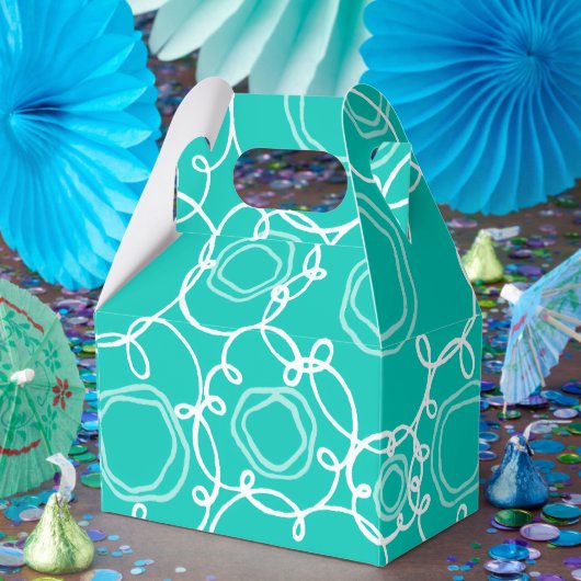 Abstracte bloemmatrix (Turquoise) Fijne Kunst Bedankdoosjes (Feest)