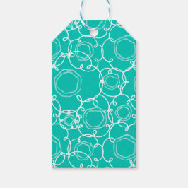 Abstracte bloemmatrix (Turquoise) Fijne Kunst Cadeaulabel
