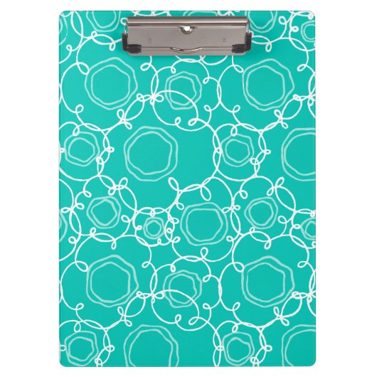 Abstracte bloemmatrix (Turquoise) Fijne Kunst Klembord (Voorkant)