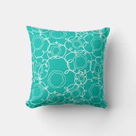 Abstracte bloemmatrix (Turquoise) Fijne Kunst Kussen