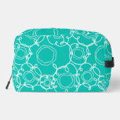 Abstracte bloemmatrix (Turquoise) Fijne Kunst Toilettasje (Achterkant)