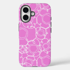 Abstracte bloemmatrix (zachte roze) fijn kunst iPhone 16 hoesje