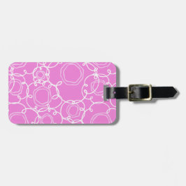 Abstracte bloemmatrix (zachte roze) Fine Art Bagagelabel