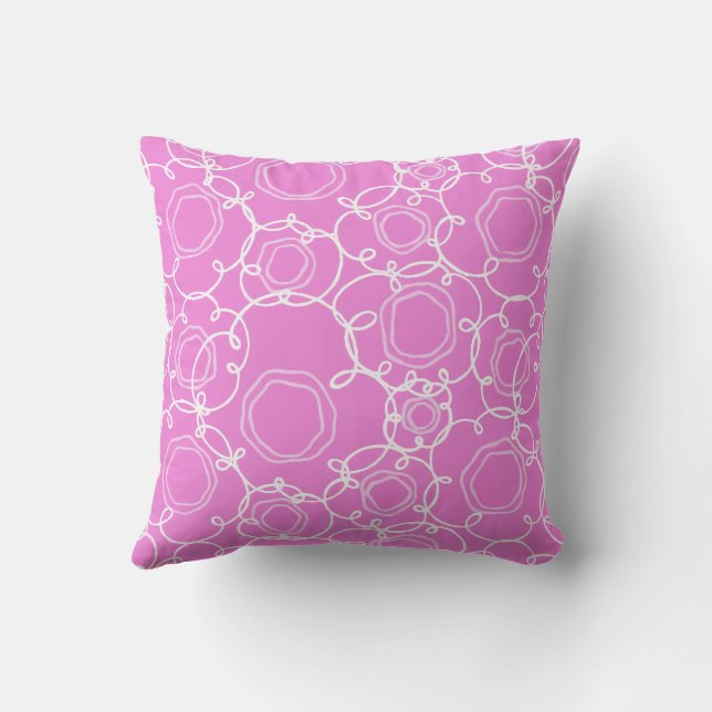 Abstracte bloemmatrix (zachte roze) Fine Art Kussen (Achterkant)