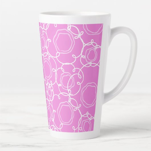 Abstracte bloemmatrix (zachte roze) fine art latte mok (Rechts)