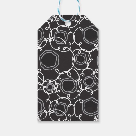 Abstracte bloemmatrix (zwart) Fine Art Cadeaulabel (Voorkant)