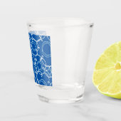 ABSTRACTE BLOEMMOTIEF IN KONINKLIJK BLUW SHOT GLAS (Rechts)