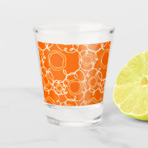 ABSTRACTE BLOEMMOTIEF IN ORANJE