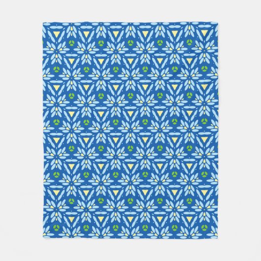 Abstracte bloemontwerp fleece deken (Voorkant)