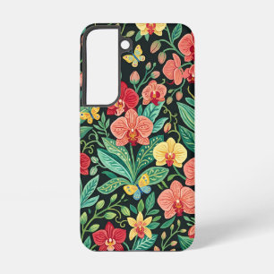 Abstracte bloemorchideeën vlinders Samsung hoesjes Galaxy Hoesje