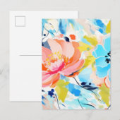 Abstracte bloempatroon schilderij  briefkaart (Voorkant / Achterkant)