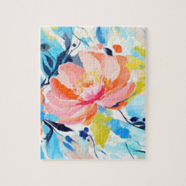 Abstracte bloempatroon schilderij  legpuzzel