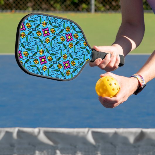 Abstracte bloemrijke pickleball-paddle pickleball paddle (Insitu)