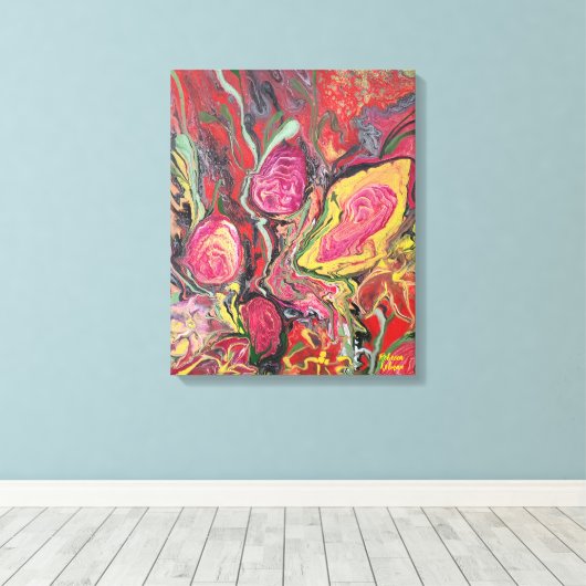 Abstracte bloemschikking canvas afdruk (Insitu (Houten vloer))