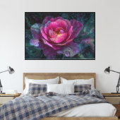 Abstracte bloemschildering op canvas – Moderne blo Afdruk (Insitu (Slaapkamer))