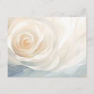 Abstracte bloemschildering van witte roos briefkaart