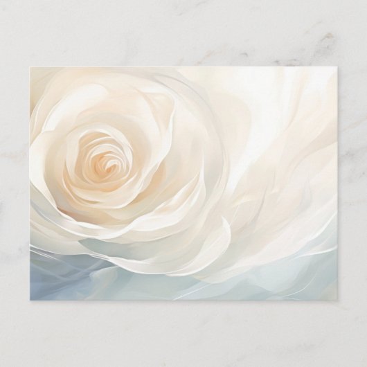 Abstracte bloemschildering van witte roos briefkaart (Voorkant)