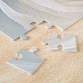 Abstracte bloemschildering van witte roos legpuzzel (Zijkant)
