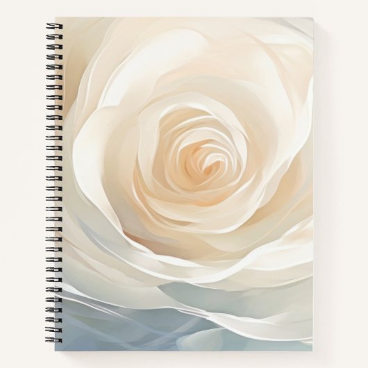 Abstracte bloemschildering van witte roos notitieboek (Voorkant)