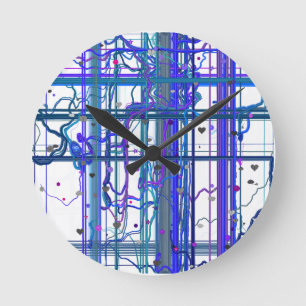 Abstracte bloemschilderingen patroon wandklok