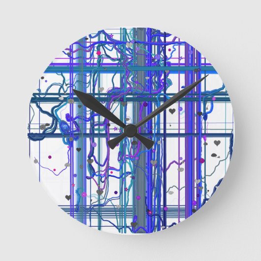 Abstracte bloemschilderingen patroon wandklok (Voorkant)