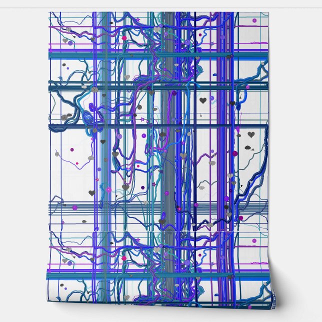 Abstracte bloemschilderingen patroonbehang  behang (Afrollen)