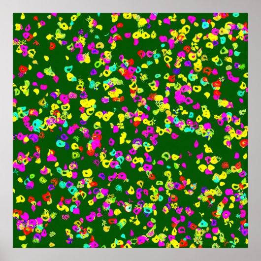 Abstracte bloemschilderingen patroonbehang poster (Voorkant)