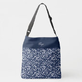 Abstracte bloemsierkunst laat achtergrond achter crossbody tas (Achterkant)
