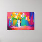 abstracte bloemvaas canvas afdruk (Voorkant)