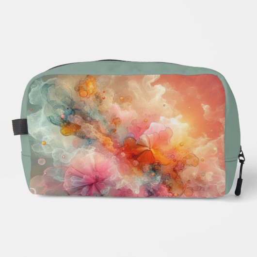 Abstracte bloemwolk inktlandschap toilettasje (Voorkant)
