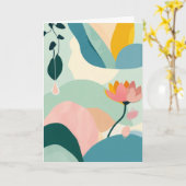 Abstracte Bloesem Harmonie Kaart (Gele Bloem)