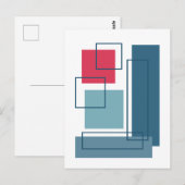 Abstracte blokken 1 geometrisch ontwerp briefkaart (Voorkant / Achterkant)
