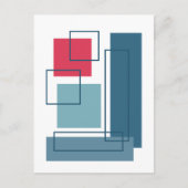 Abstracte blokken 1 geometrisch ontwerp briefkaart (Voorkant)