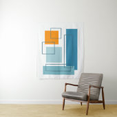 Abstracte blokken 1 geometrisch ontwerp wandkleed (In situ)