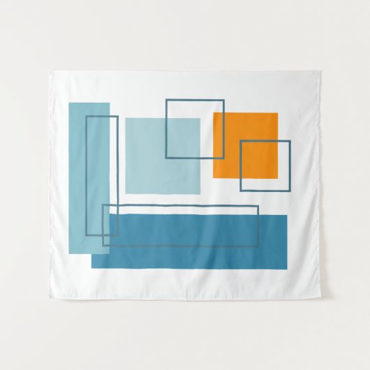 Abstracte blokken 1 geometrisch ontwerp wandkleed (Voorkant (horizontaal))