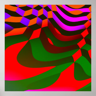 Abstracte Blokken Cubist Print