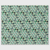 Abstracte blokken groen cadeaupapier (Vlak)