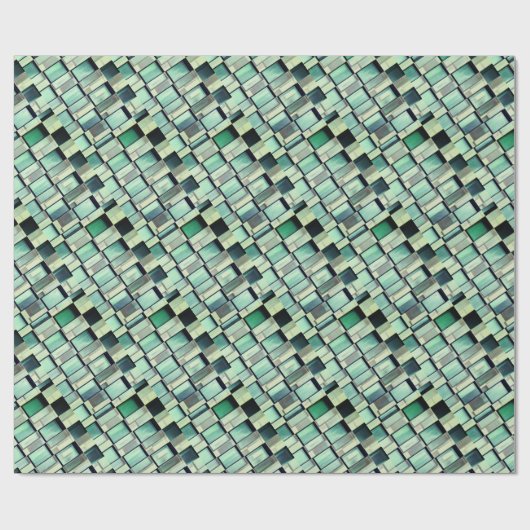 Abstracte blokken groen cadeaupapier (Vlak)