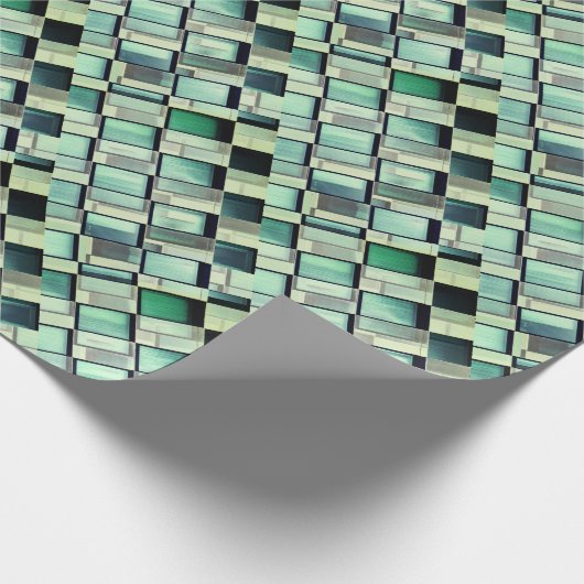 Abstracte blokken groen cadeaupapier (Hoek)