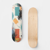 Abstracte blokpenseelstreek - Aardse minimalistisc Persoonlijk Skateboard (Voorkant)
