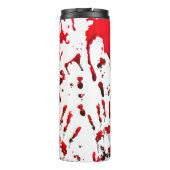 Abstracte Bloody Splatter en handafdrukken Thermosbeker (Achterkant)