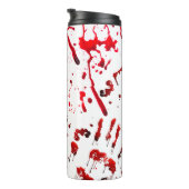 Abstracte Bloody Splatter en handafdrukken Thermosbeker (Geroteerd rechts)