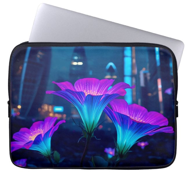 Abstracte Bloominescent 13' Laptop Sleeve (Voorkant)